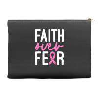 Faith Over Fear Breast Cancer For Dark Accessory Pouches | Artistshot