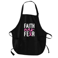 Faith Over Fear Breast Cancer For Dark Medium-length Apron | Artistshot