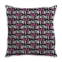 Faith Over Fear Breast Cancer For Dark Throw Pillow | Artistshot