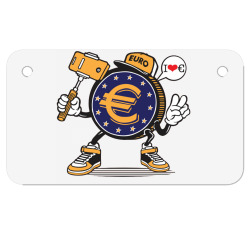 euro coin money selfie Motorcycle License Plate | Artistshot