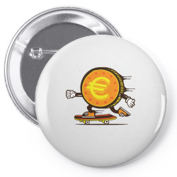 euro coin skater skateboard Pin-back button | Artistshot