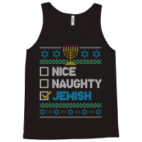 Nice Naughty Jewish Ugly Christmas Sweater Funny Hanukkah Sweatshirt Tank Top | Artistshot