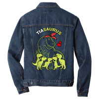 Tiasaurus Tia 5 Kids Dinosaur Aunt Auntie Tita T Shirt Men Denim Jacket | Artistshot