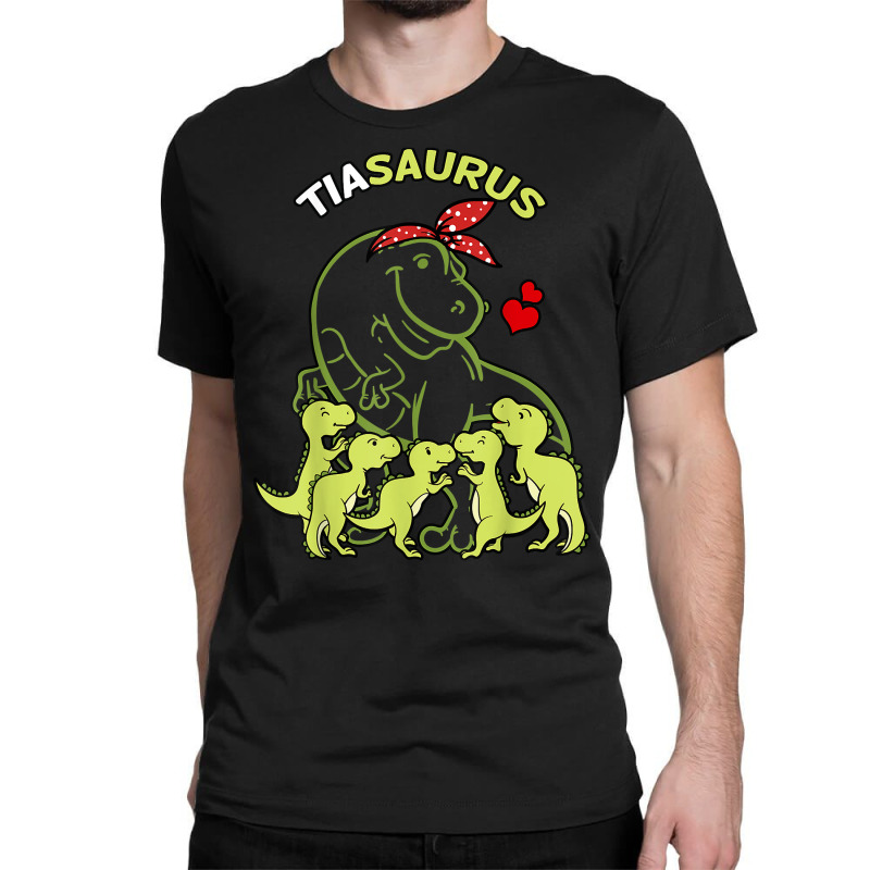 Tiasaurus Tia 5 Kids Dinosaur Aunt Auntie Tita T Shirt Classic T-shirt | Artistshot