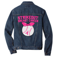 Strike Out Breast Cancer Awareness Baseball Fighters T Shirt Men Denim Jacket | Artistshot