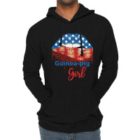 Guinea Pig Girl Pretty American Flag Sexy Biting Lip 4th Of July Usa A Lightweight Hoodie | Artistshot