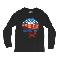 Guinea Pig Girl Pretty American Flag Sexy Biting Lip 4th Of July Usa A Long Sleeve Shirts | Artistshot