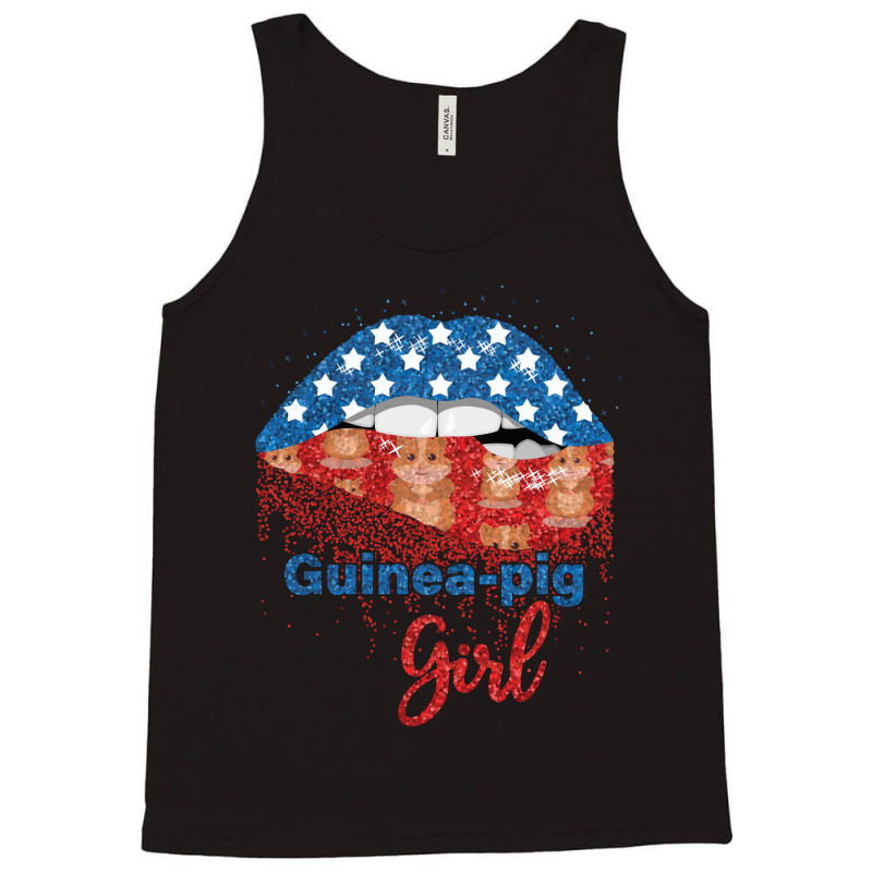 Guinea Pig Girl Pretty American Flag Sexy Biting Lip 4th Of July Usa A Tank Top | Artistshot