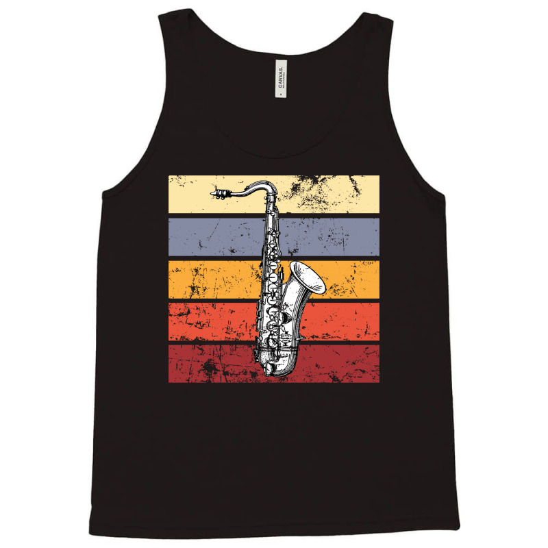 Saxophone Retro Tank Top by autlu2024 | Artistshot