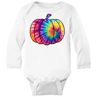 Tie Dye Pumpkin Long Sleeve Baby Bodysuit | Artistshot