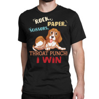 Rock Paper Scissors Throat Punch I Win Dog Retro Vintage Beagle Classic T-shirt | Artistshot