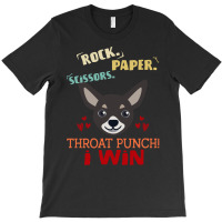 Rock Paper Scissors Throat Punch I Win Dog Retro Vintage Chihuahua T-shirt | Artistshot