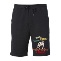 Rock Paper Scissors Throat Punch I Win Dog Retro Vintage Pointer Fleece Short | Artistshot