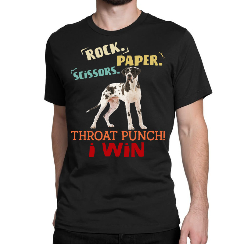 Rock Paper Scissors Throat Punch I Win Dog Retro Vintage Pointer Classic T-shirt | Artistshot