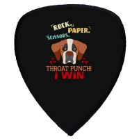 Rock Paper Scissors Throat Punch I Win Dog Retro Vintage Saint Bernard Shield S Patch | Artistshot