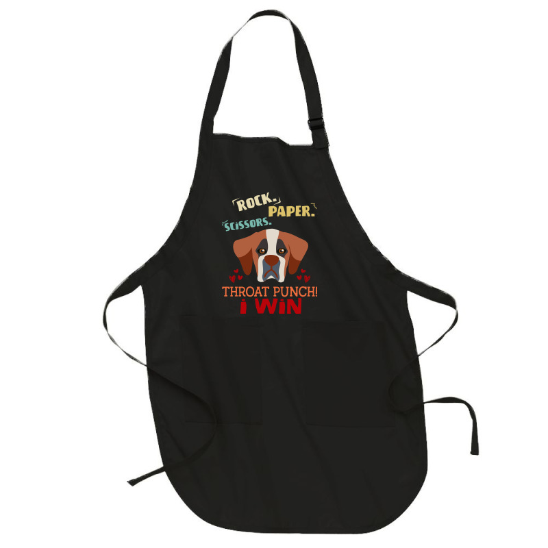 Rock Paper Scissors Throat Punch I Win Dog Retro Vintage Saint Bernard Full-length Apron | Artistshot