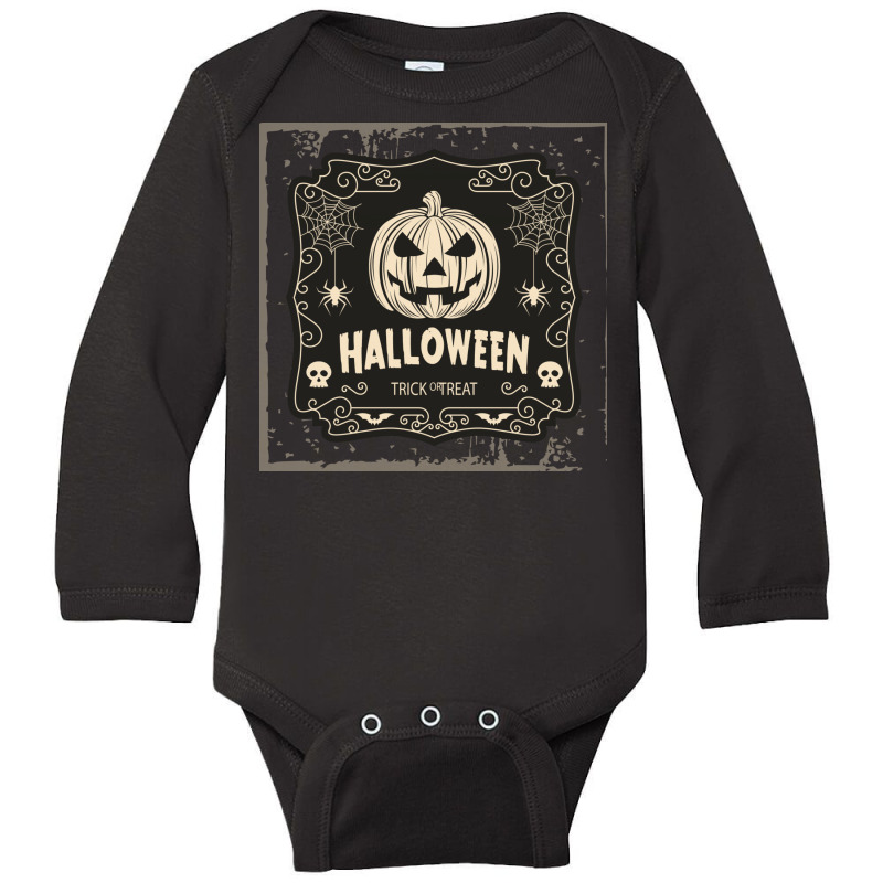 Hello Halloween Trick Or Treat Long Sleeve Baby Bodysuit by coşkun | Artistshot