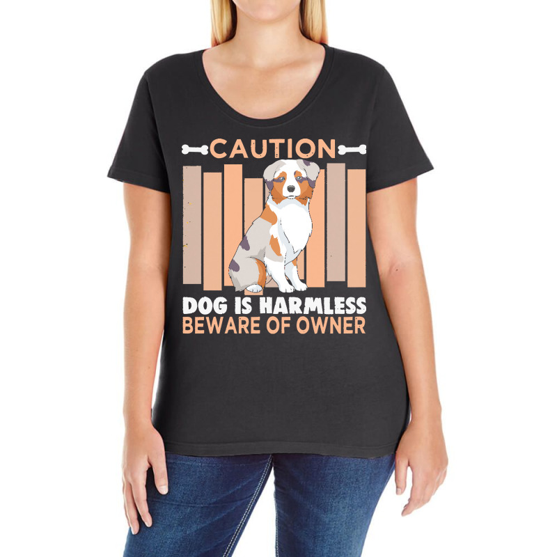 Australian Shepherd T  Shirt Design For Dog Lover And Australian Sheph Ladies Curvy T-Shirt by shanie31601 | Artistshot