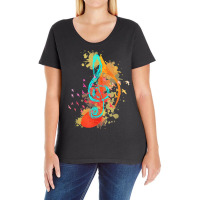 Music Theory Musician Music Teacher Painting Clef Color Note T Shirt Ladies Curvy T-shirt | Artistshot