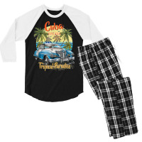 Cuba Havana Tropical Paradise Car Beach Summer Vocation Tee T Shirt Men's 3/4 Sleeve Pajama Set | Artistshot