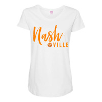 Nashville Tennessee Cute Orange Southern Football State Flag T Shirt Maternity Scoop Neck T-shirt | Artistshot