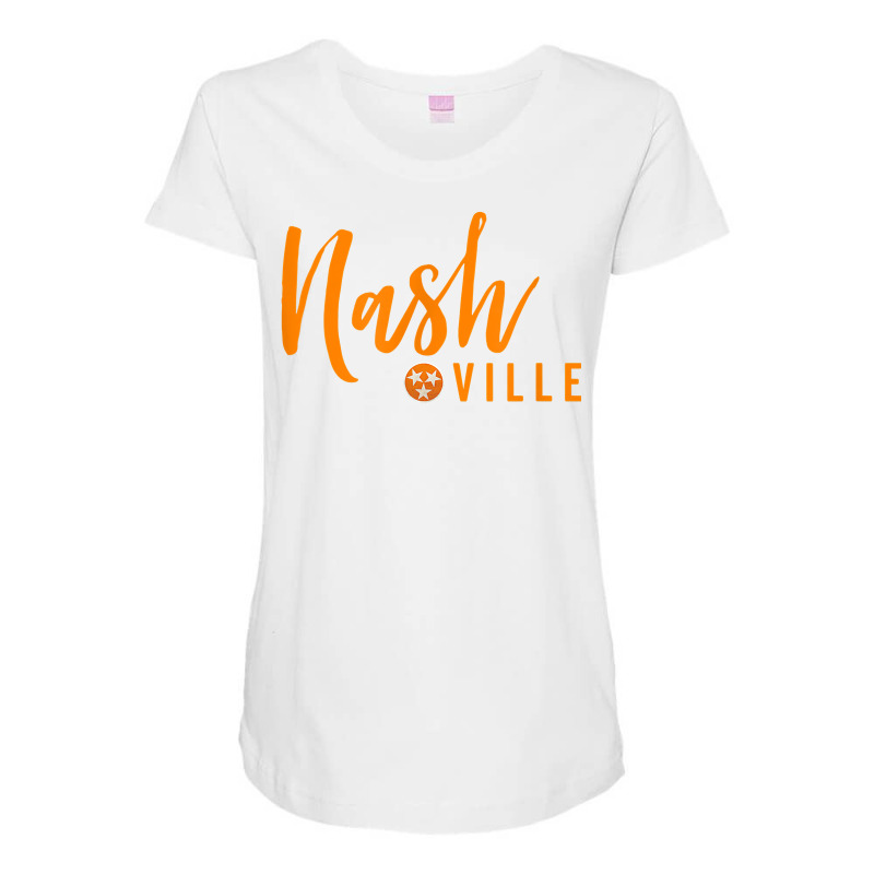 Nashville Tennessee Cute Orange Southern Football State Flag T Shirt Maternity Scoop Neck T-shirt by saldeenshakir | Artistshot