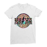 Rock Mama Lightning Bolt Leopard Cheetah Print Letter T Shirt Ladies Fitted T-shirt | Artistshot