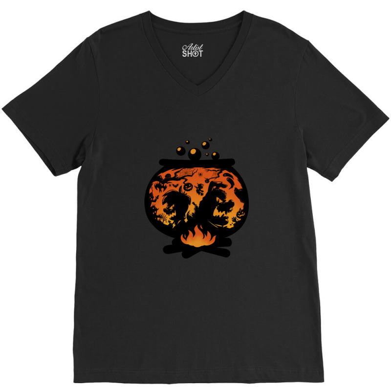 Cauldron Variation Halloween V-Neck Tee by BLACKSTONE | Artistshot