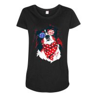 Australian Shepherd 4th Of July Shirt Aussie American Flag T Shirt Maternity Scoop Neck T-shirt | Artistshot