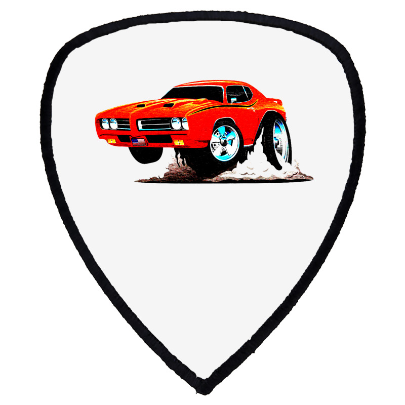 Classic American Muscle Car Cartoon Vector Illustration Shield S Patch | Artistshot