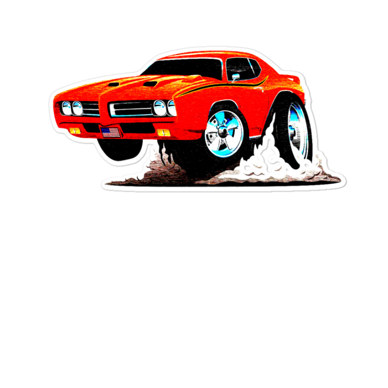 Classic American Muscle Car Cartoon Vector Illustration Sticker | Artistshot