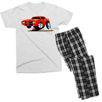 Classic American Muscle Car Cartoon Vector Illustration Men's T-shirt Pajama Set | Artistshot