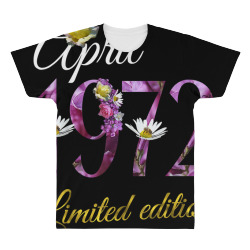 april 1972 tee   50 year old floral 1972 50th birthday gift t shirt All Over Men's T-shirt | Artistshot
