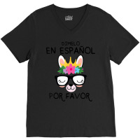 Bilingual Teacher Spanish Maestra Español Cute Llama Gifts T Shirt V-neck Tee | Artistshot