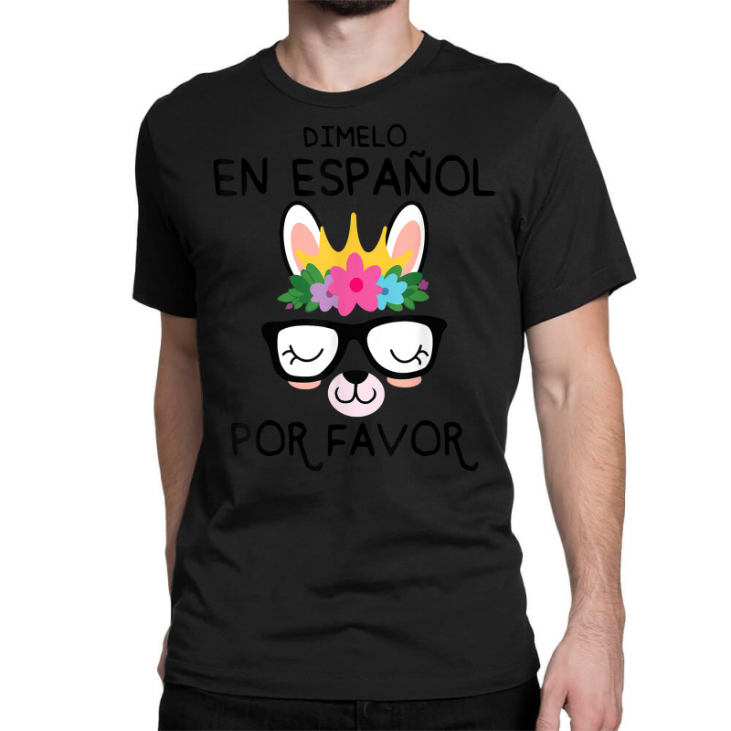 Bilingual Teacher Spanish Maestra Español Cute Llama Gifts T Shirt Classic T-shirt by belenfinl | Artistshot