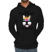 Bilingual Teacher Spanish Maestra Español Cute Llama Gifts T Shirt Lightweight Hoodie | Artistshot