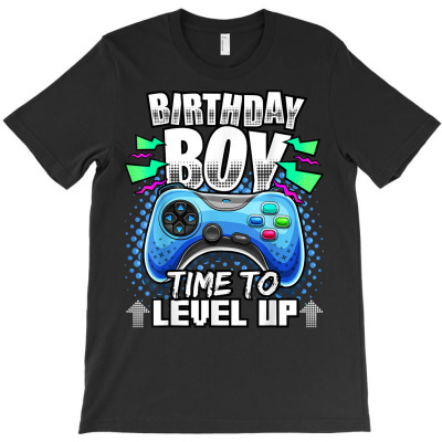 Birthday Boy Time To Level Up Video Game Birthday Gift Boys T Shirt T-shirt Designed By Falongruz87