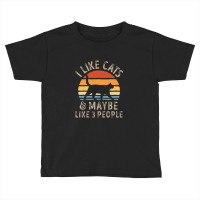 I Like Cats And Maybe Like 3 People Cat Retro Men Toddler T-shirt | Artistshot