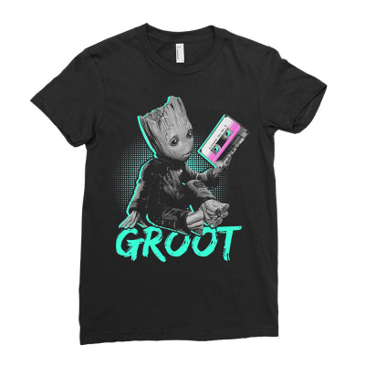I Am Groot Baby Groot Gurdian Of The Galaxy Funny Ladies Fitted T-shirt Designed By Pujangga45