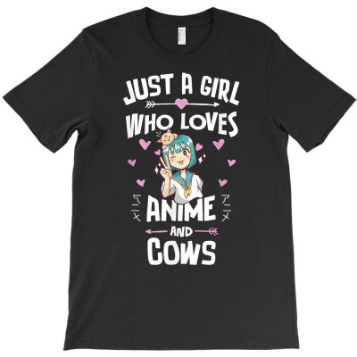Anime And Cows Gifts For Daughter And Girls T Shirt T-shirt Designed By Barrsolis