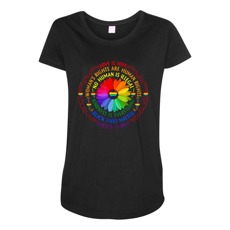 Rainbow Black Lives Matter Science Lgbt Pride Flower Maternity Scoop Neck T-shirt by Valerie_Art | Artistshot