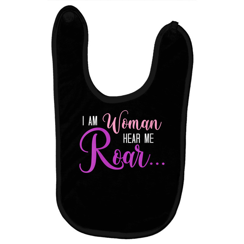 Womens I Am Woman Hear Me Roar... Loud! V Neck T Shirt Baby Bibs | Artistshot