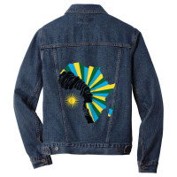 Rwanda Rwandan Flag Africa Map Ethnic Heritage Black Woman Raglan Base Men Denim Jacket | Artistshot