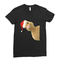 Santa Duck Peeking Or Peking Christmas Duck Pun Chef Gift Ladies Fitted T-shirt | Artistshot