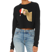 Santa Duck Peeking Or Peking Christmas Duck Pun Chef Gift Cropped Sweater | Artistshot