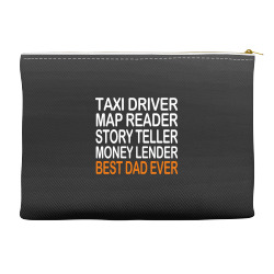 taxi driver best dad ever fathers day birthday christmas present gift Accessory Pouches | Artistshot