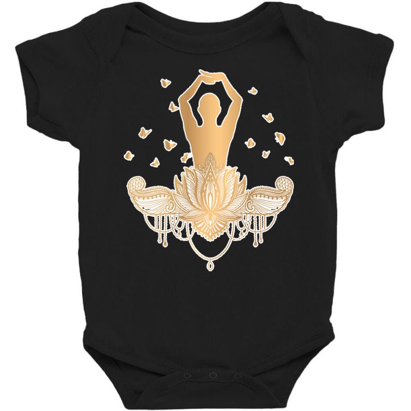 Meditation Yoga T  Shirt Meditation Design Gold T  Shirt Baby Bodysuit by shiftkraft | Artistshot