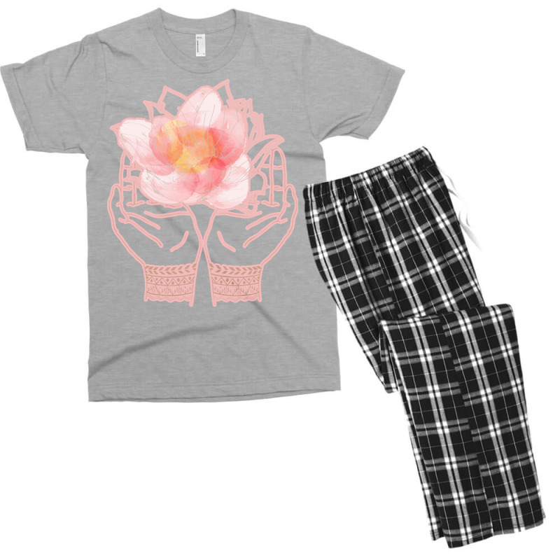 Meditation Yoga T  Shirt Meditation Hands Flower Rose T  Shirt Men's T-shirt Pajama Set by shiftkraft | Artistshot