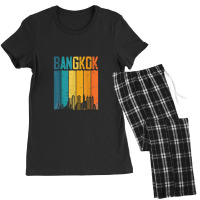 Bangkok Thailand Retro Vintage Sunset Skyline Bangkok Women's Pajamas Set | Artistshot