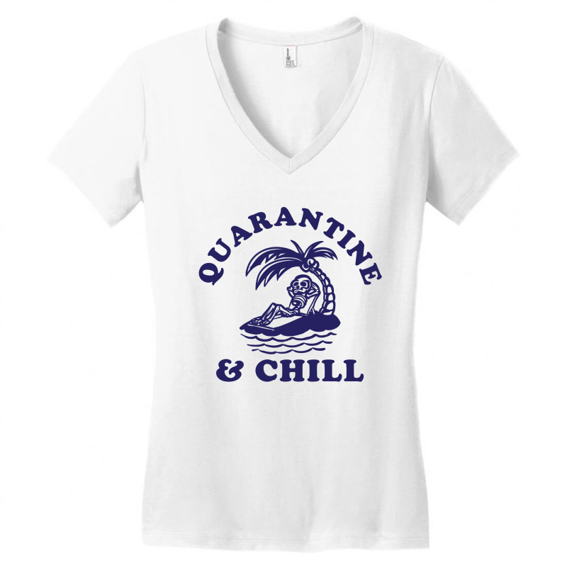 Quarantine And Chill Women's V-Neck T-Shirt by rardesign | Artistshot